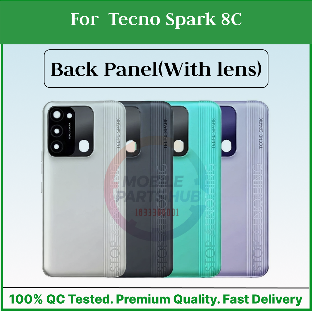 For Tecno Spark 8C Back Panel/Backshell/ Casing + Camera Lens + Side Button With Logo-All Colors Available Mobile Parts & Accessories Price in Bangladesh - Mobile.com.bd