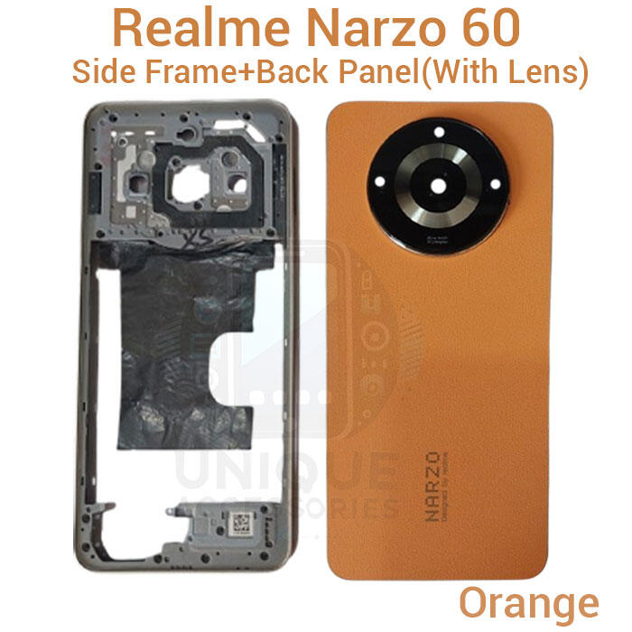 Realme For Realme Narzo 60 Side Frame + Back Panel Housing + Camera Glass Back shell Replacement Spare Parts Back Panels & Housings Price in Bangladesh - Mobile.com.bd