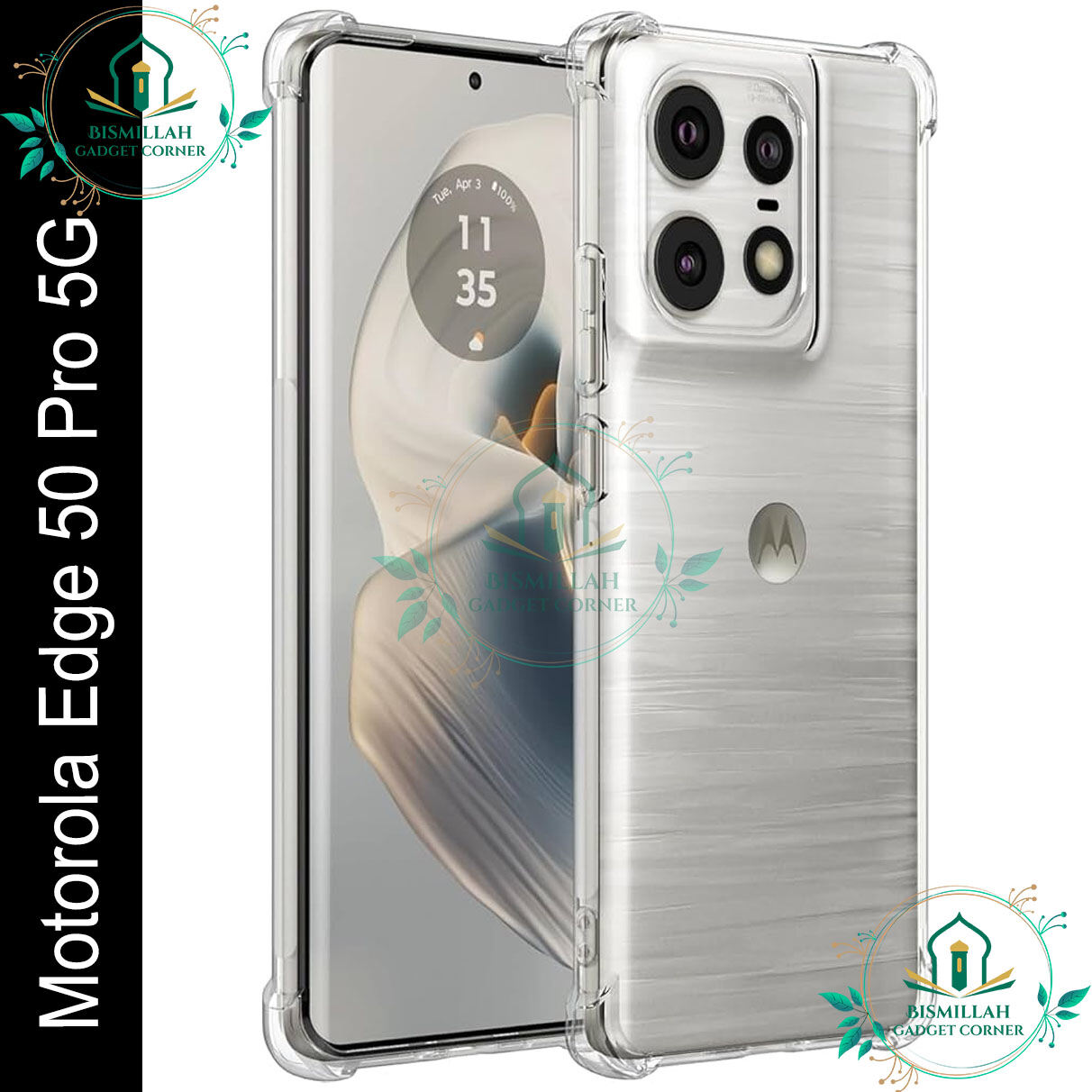 Transparent back cover For Motorola Edge 50 Pro 5G Luxury transparent Protect Back Cover Soft Case