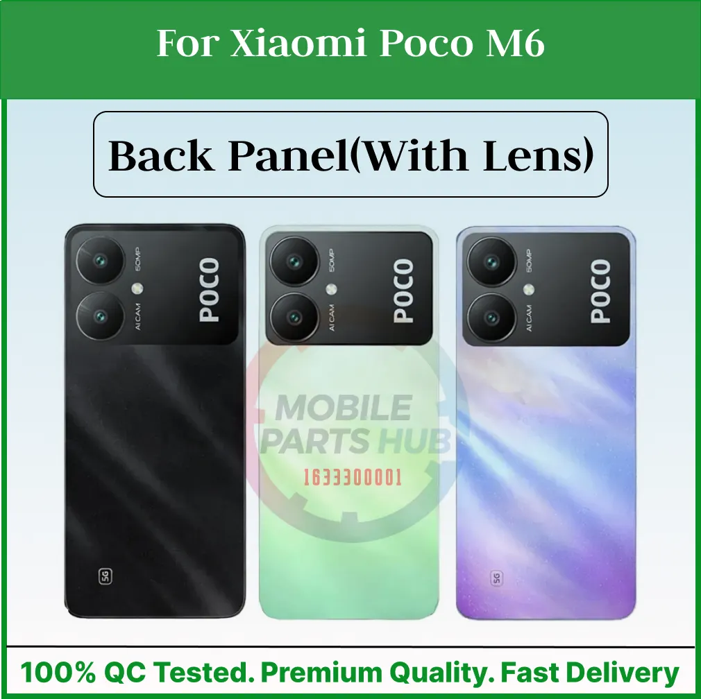 For Xiaomi Poco M6 Back Panel/Backshell/ Casing +Camera Lens +Side Button With Logo-All Colors Available Back Panels & Housings Price in Bangladesh - Mobile.com.bd