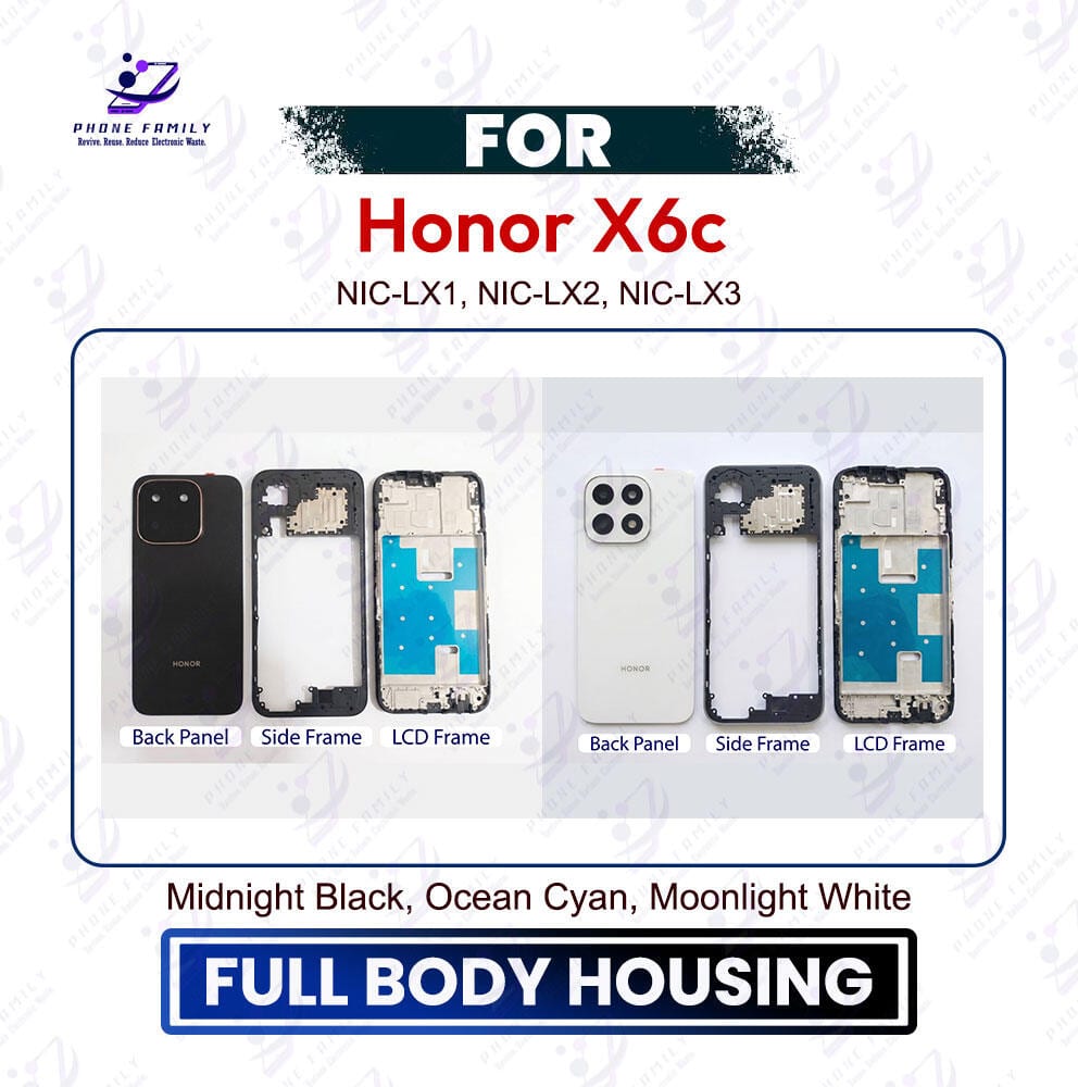 Honor X6c Complete Full Body Casing (Back Cover + LCD Middle Frame) NIC-LX1, NIC-LX2, NIC-LX3 - Price in Bangladesh