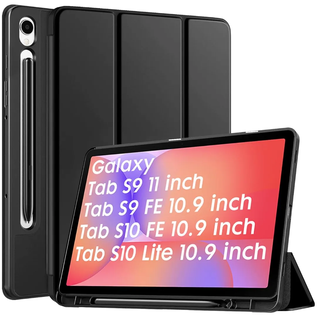 Robustrion Cover For Samsung Galaxy Tab S10 Lite 10.9" / Tab S9 Fe/Tab S10 Fe/Tab S9 11" With [S Pen Holder], Flip Case For Samsung Tab S10 Lite /S10/S9 Fe Tablet Cover [Auto Sleep Wake], Black - Navy Blue Phone Cases & Covers Price in Bangladesh - Mobile.com.bd