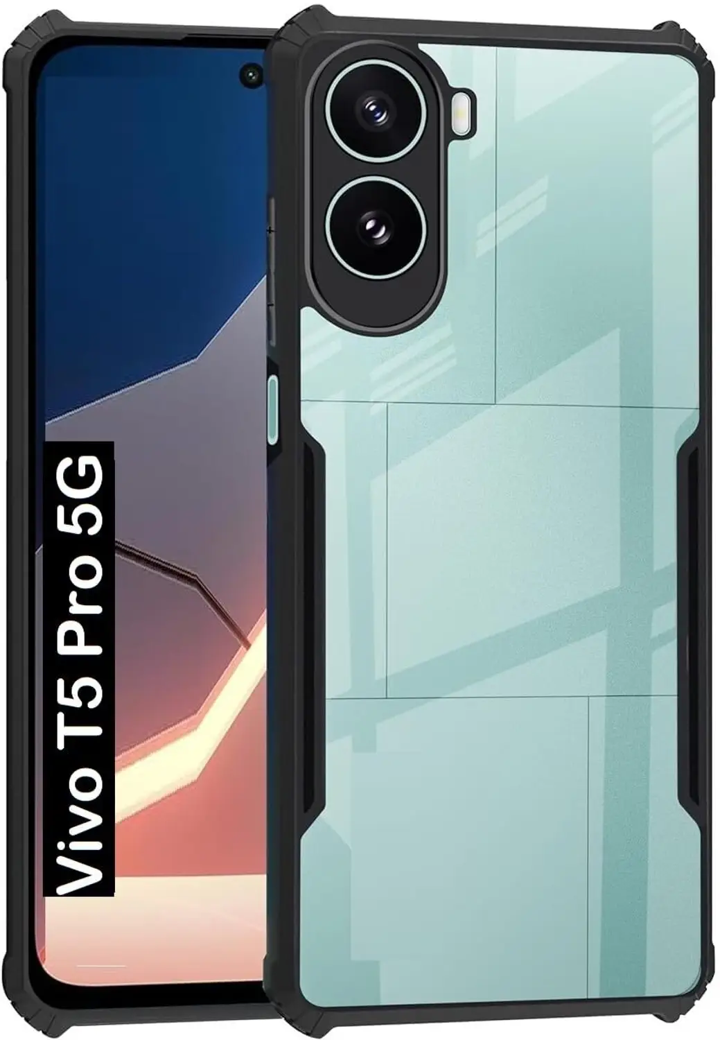 Xundd Back Cover for Vivo T5 Pro Transparent Hybrid Hard PC Back Bumper