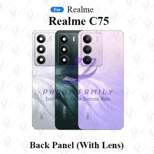 For Realme C75 Back Panel/Backshell/ Casing + Camera Lens With Logo-All Colors Available Price in Bangladesh - Mobile.com.bd