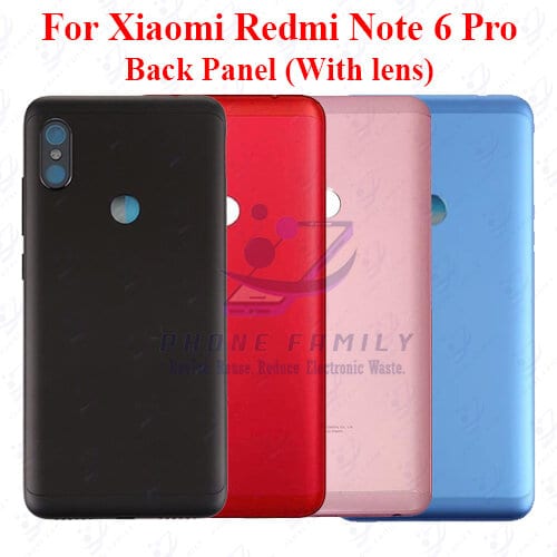 For Xiaomi Redmi Note 6 Pro Back Panel/Backshell/ Casing +Camera Lens+Side Button With Logo-All Colors Available Price in Bangladesh - Mobile.com.bd