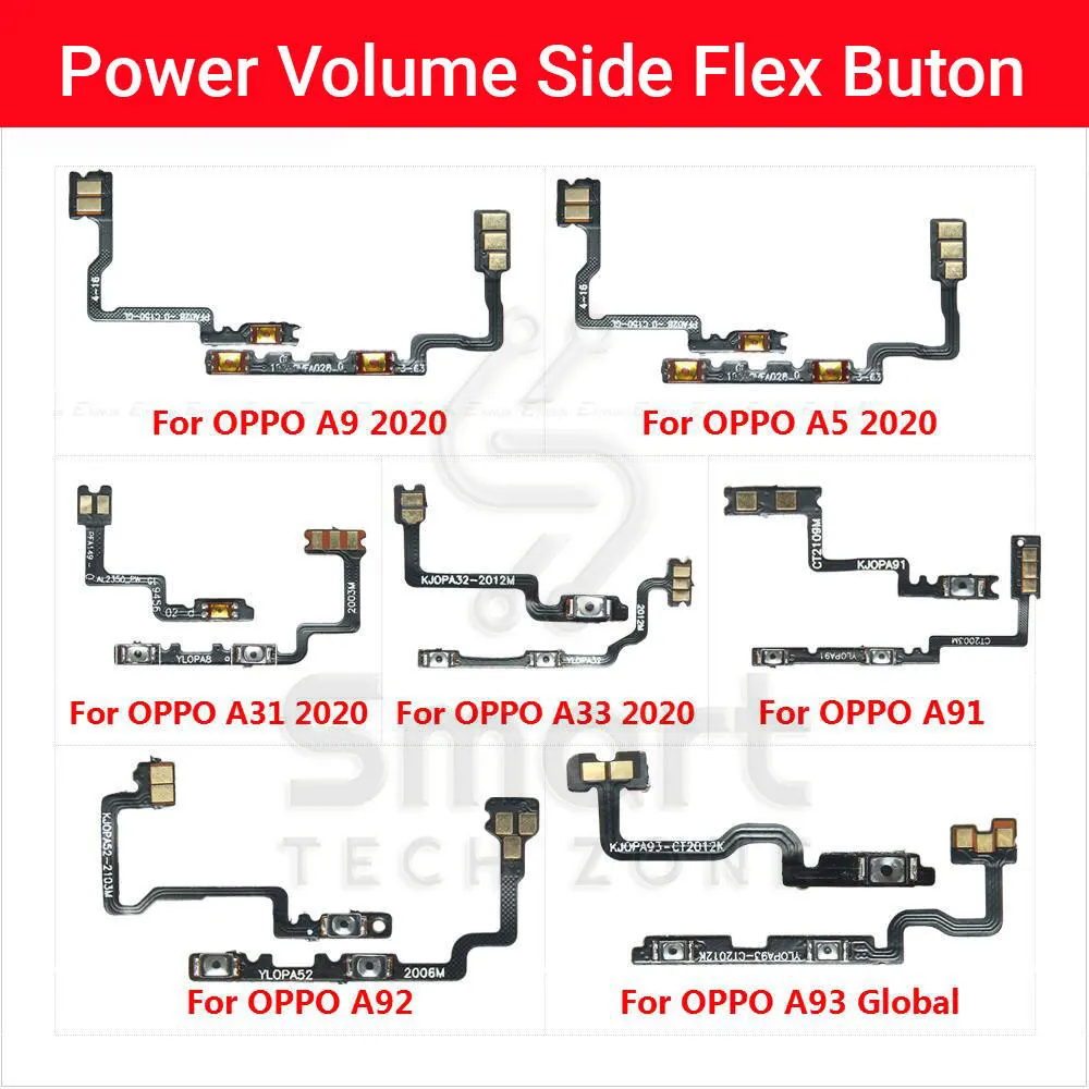 Oppo A93 A92 A91 A33 A31 A5A A9 2020 Power on / off Switch Button Side Volume Up Down Buttons Flex Cable Replacement Parts Flex Cables Price in Bangladesh - Mobile.com.bd