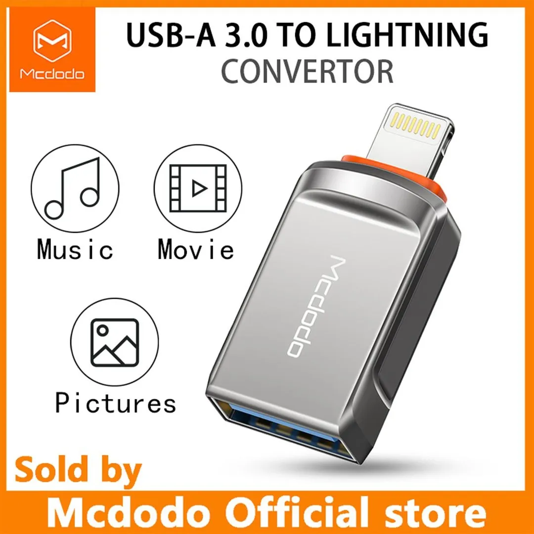 Mcdodo OTG Data Adapter USB-A 3.0 To Lightning Chargers Adapters Price in Bangladesh - Mobile.com.bd