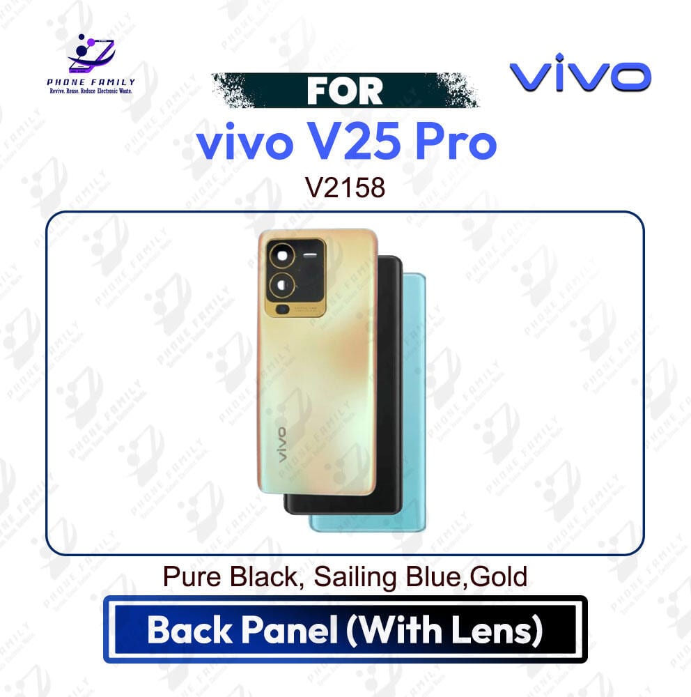 Vivo V25 Pro Back Panel with Lens | Backshell Casing Full Body Housing Battery Cover Replacement Part (V2158) - Price in Bangladesh