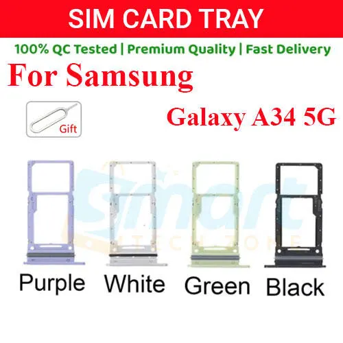 Samsung Galaxy A34 5G Sim Tray Micro SD Card Slot with Sim Ejector Pin Replacement Part Sim Trays & Ejector Pins Price in Bangladesh - Mobile.com.bd