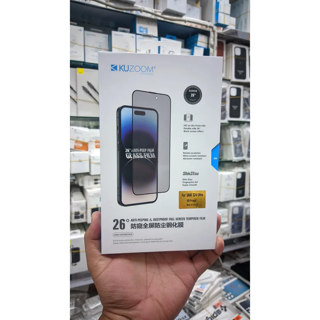 Premium Kuzoom Privacy 9D Tempered Glass Screen Protector For Samsung Galaxy S24 Ultra 5G - Price in Bangladesh