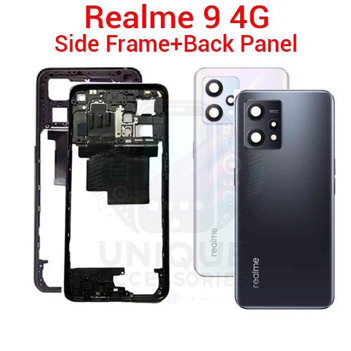 Realme For Realme 9 4G RMX3521 Side Frame + Back Panel Housing + Camera Glass Back shell Replacement Spare Parts Back Panels & Housings Price in Bangladesh - Mobile.com.bd