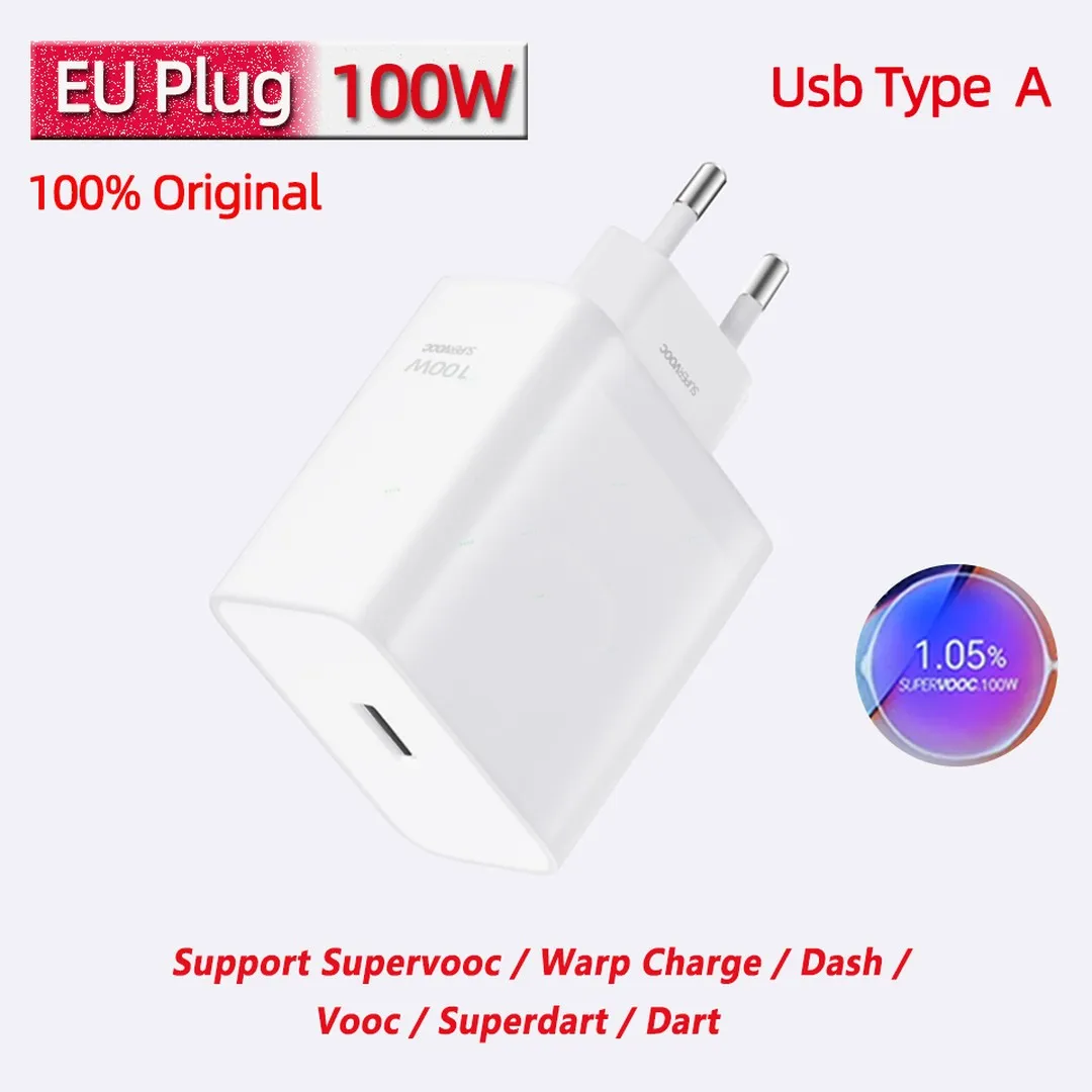 Oneplus Charger Supervooc 100W Type-A Power Adapter EU US 80w Super Fast Type C Cable One Plus 12 11 10 Pro Nord CE 3 - Price in Bangladesh