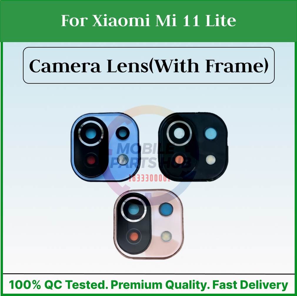 For Xiaomi Mi 11 Lite Camera Main Glass Lens With Frame Replacement Part (Not Tempered Camera Glass Protector) - Price in Bangladesh