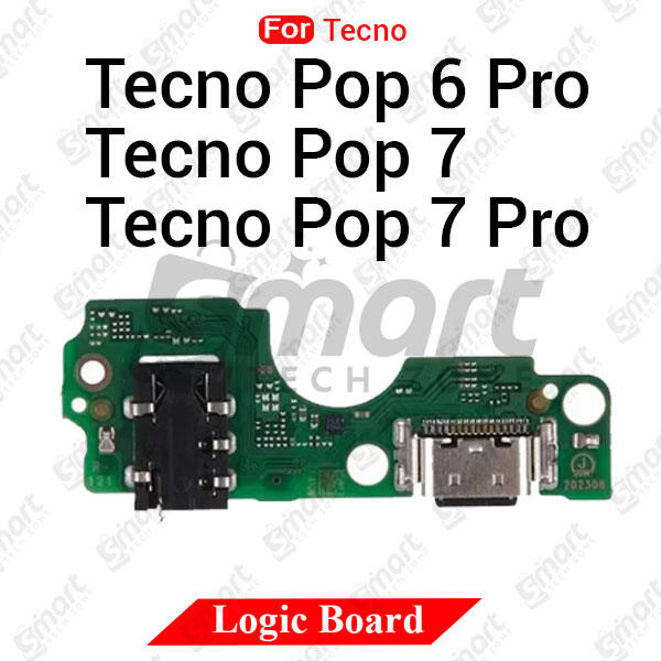 Tecno Charging Logic Board For Tecno Pop 6 Pro 7 7 Pro Charging Port USB Plug PCB Dock Connector Spare parts Charging Port Parts Price in Bangladesh - Mobile.com.bd