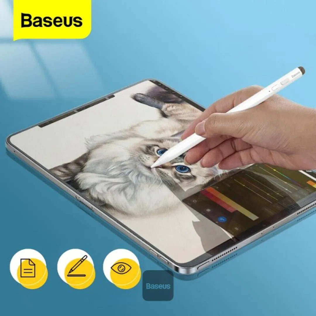 BASEUS Smooth Writing (Active + Passive Version) Universal Type-C Charging Capacitive Stylus Pen with 1 Active Tip + 1 Passive Cap For i-Pad Mobile Accessories Price in Bangladesh - Mobile.com.bd
