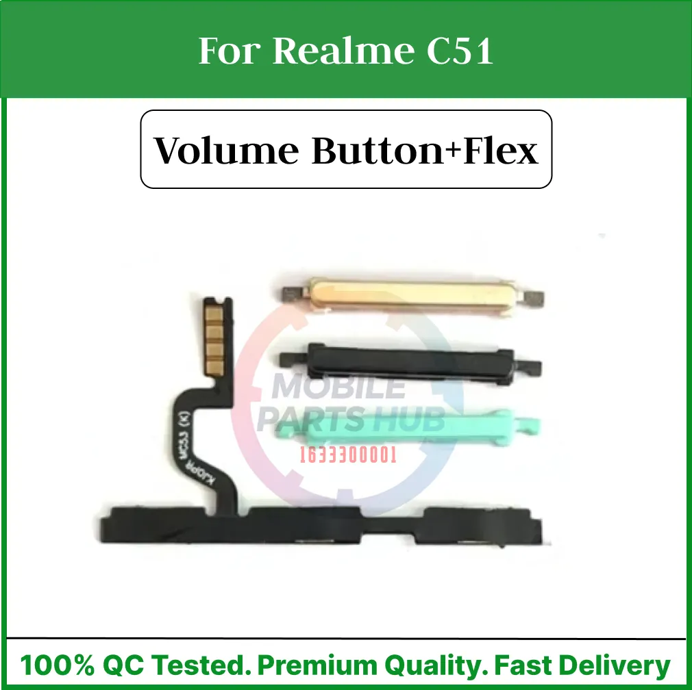 For Realme C51 Compatible With External Side Buttons Power On Off switch + Volume Control Button Outside Side Keys And Power Flex Cable switch Replacement Parts Flex Cables Price in Bangladesh - Mobile.com.bd