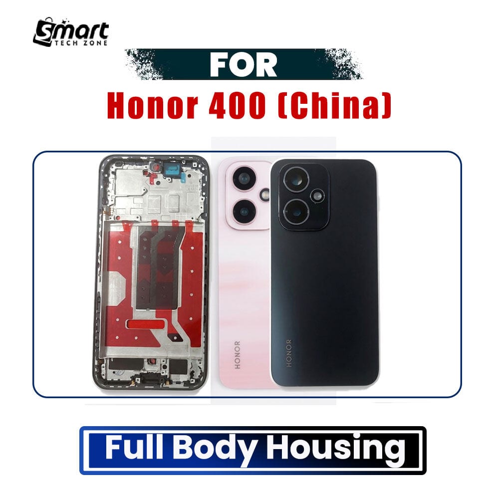 Honor 400 (China) DNN-AN00 Full Body Housing | LCD Frame + Back Panel + Camera Glass Replacement | Not for Global DNY-NX9 | Exact Fit | Black / Pink - Price in Bangladesh