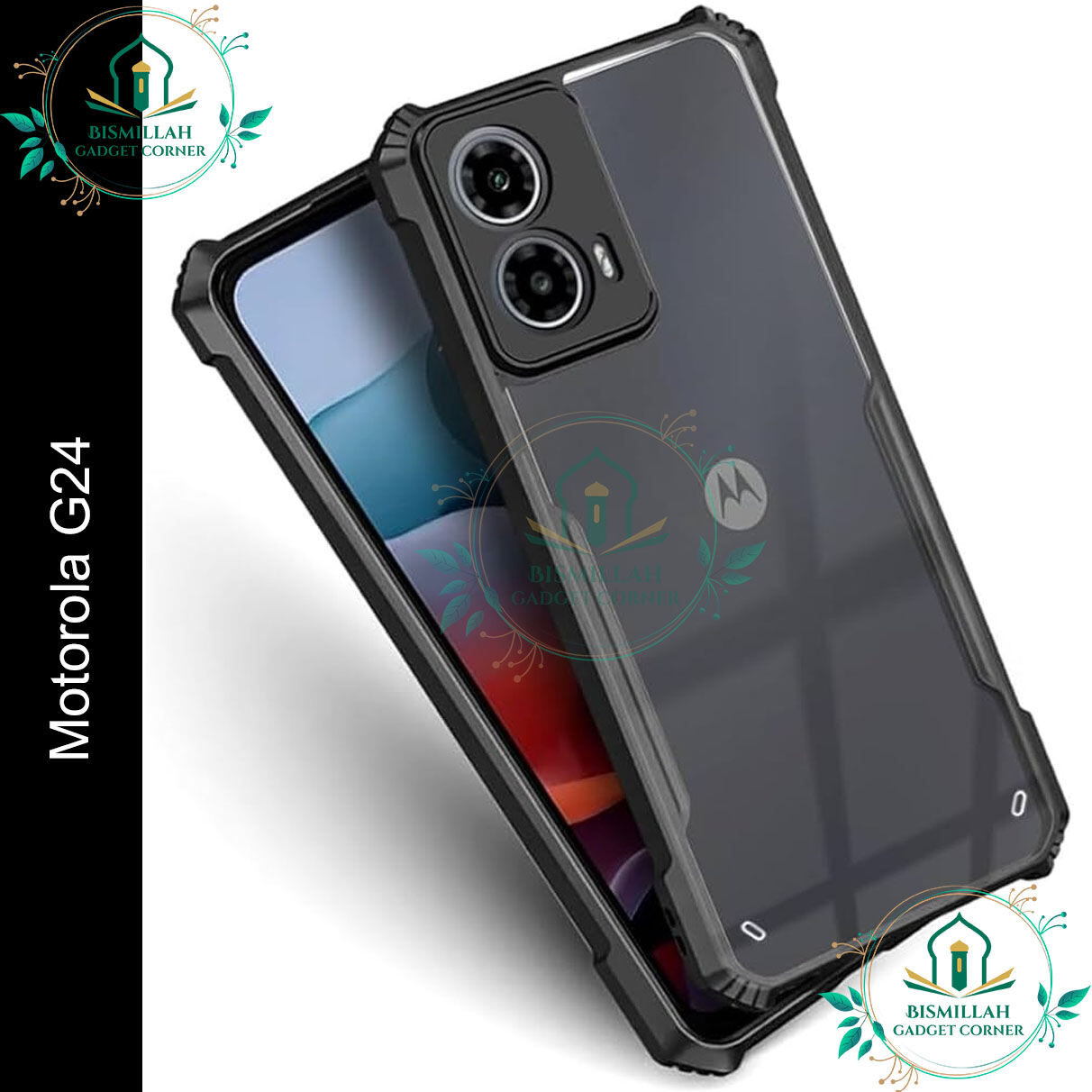 Xundd Back Cover for Motorola Moto G24 Transparent Hybrid Hard PC Back Bumper