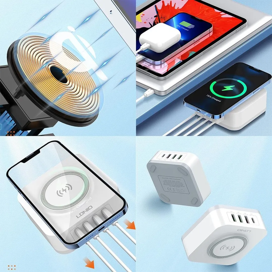 LDNIO AW004 32W Desktop Charging Station 15W Wireless Charger Chargers Adapters Price in Bangladesh - Mobile.com.bd