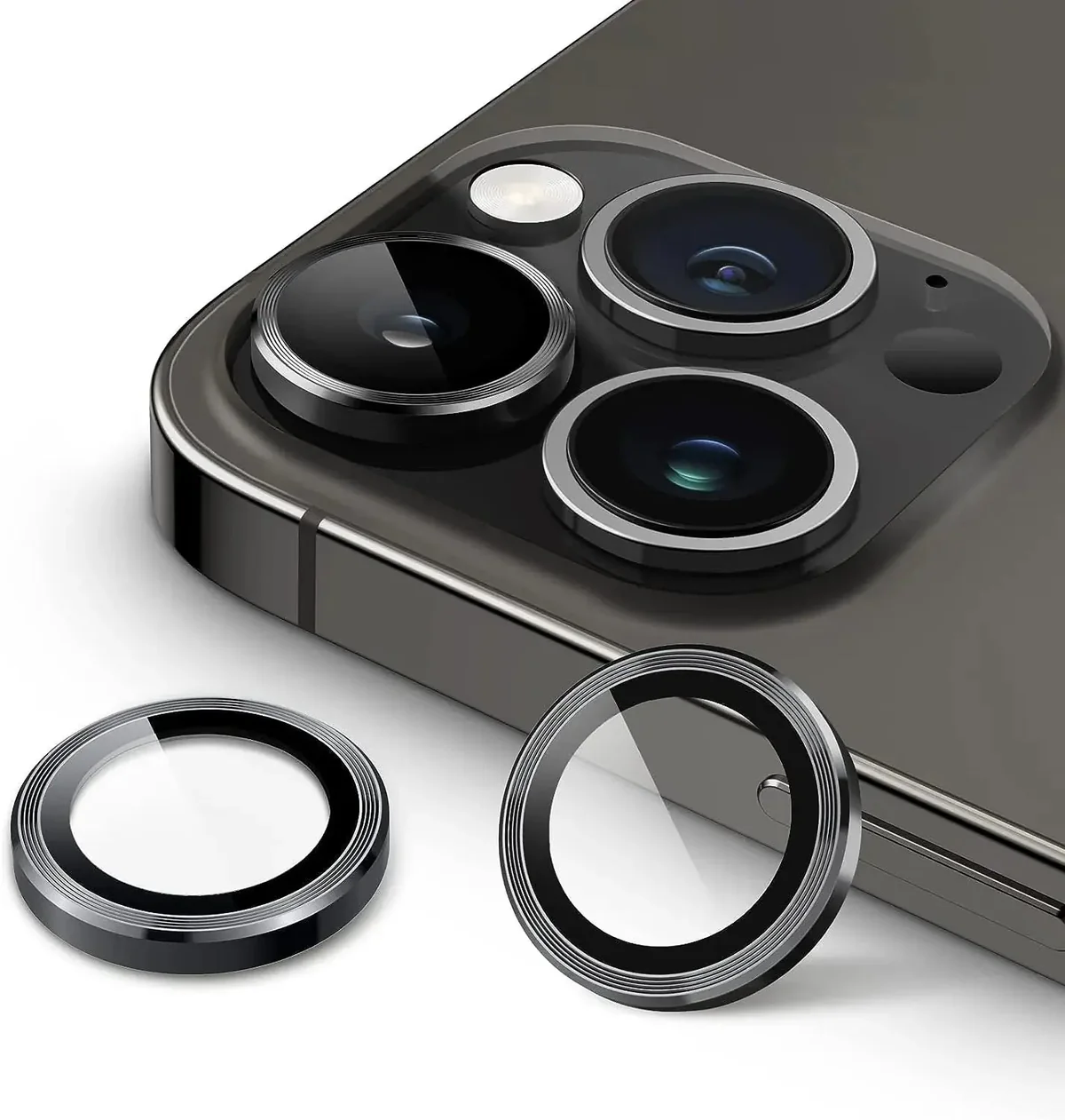 Apple For iPhone 16 pro Camera Protector WSKEN Metal Ring Tempered Glass Camera Lens Protector 100% Original Screen & Lens Protectors Price in Bangladesh - Mobile.com.bd