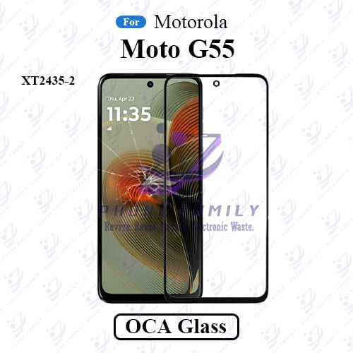 For Motorola Moto G55 XT2435-2 Display Touch Screen Front Glass Lens + Lamination OCA , Not Tempered Glass Protector Oca Glass Price in Bangladesh - Mobile.com.bd