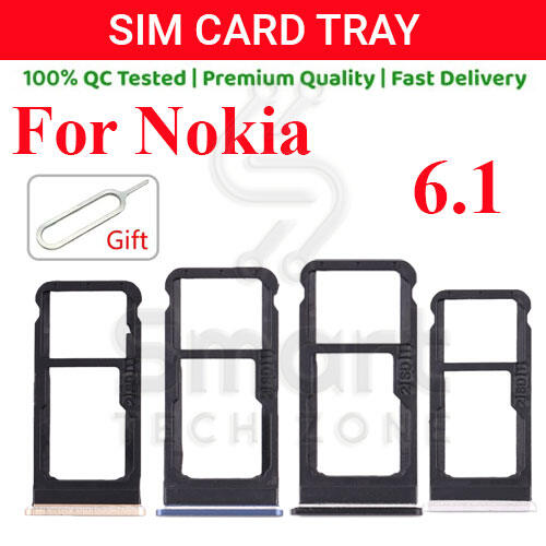 Nokia 6.1 Sim Tray Micro SD Card Slot with Sim Ejector Pin Replacement Part Replacement Parts Price in Bangladesh - Mobile.com.bd