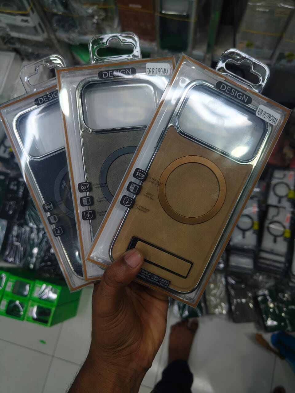 Luxury Magnetic Leather Back Cover with Stand for iphone 17 16 15 14 13 12 11 Pro Max