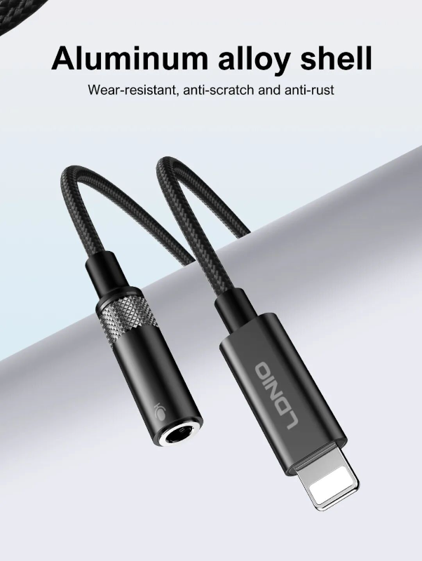 LDNIO Lightning to 3.5mm Audio Adapter Premium iPhone Headphone Jack Converter Cable 130mm Black - Price in Bangladesh