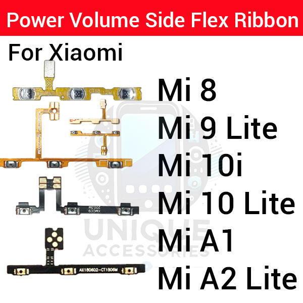 Xiaomi Mi 8 9 Lite 10i 10 Lite A1 A2 Lite Power on / off Switch Button Side Volume Up Down Buttons Flex Cable Replacement Parts Flex Cables Price in Bangladesh - Mobile.com.bd