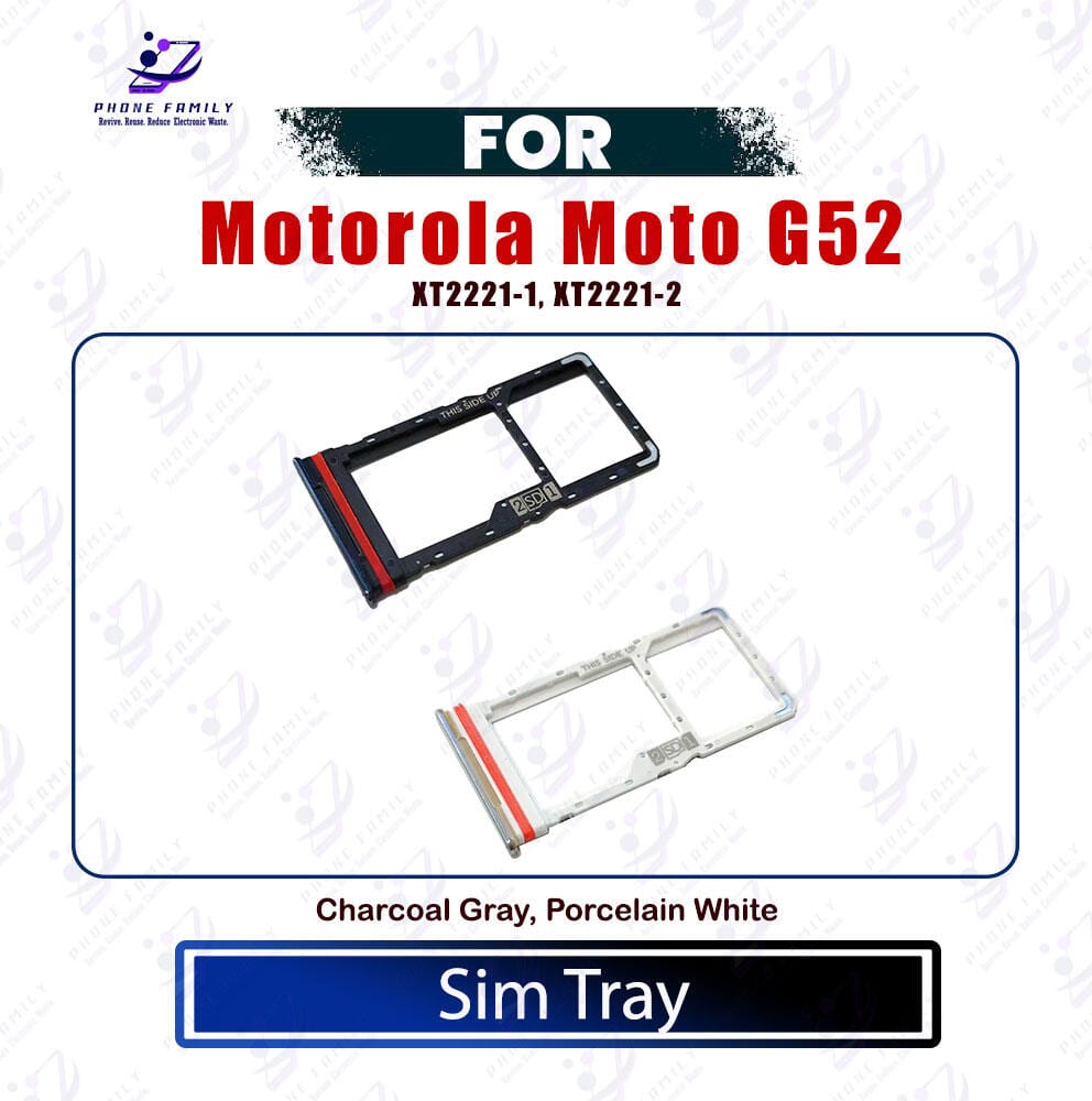 Motorola Moto G52 Sim Tray / Sim Slot /SD Card Tray /Holder Card compatible Replacement Parts (XT2221-1, XT2221-2) Sim Card Tray Price in Bangladesh - Mobile.com.bd
