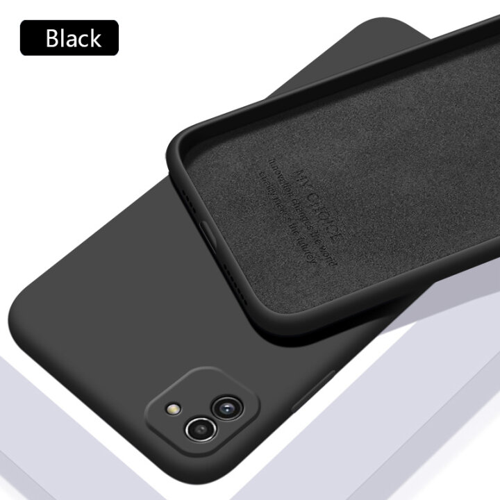 For Samsung Galaxy A03 Square Edges Case Liquid Silicone Casing Lens Protection Soft Slim Back Cover