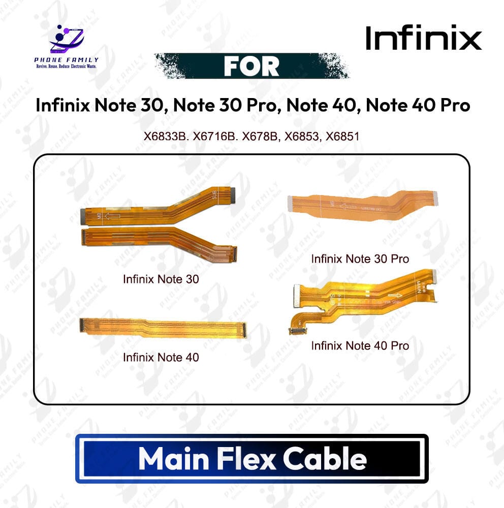 Infinix Note 30, Note 30 Pro, Note 40 Main Board Motherboard Connector Flex Cable Flex Cable Ribbon Price in Bangladesh - Mobile.com.bd