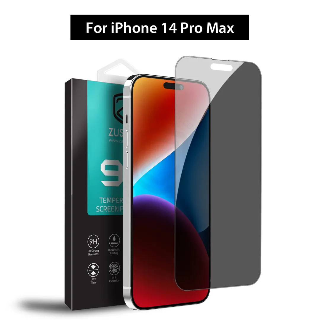 Premium 9H Privacy Tempered Glass Screen Protector For Apple Iphone 14 Pro Max Phone Cases & Covers Price in Bangladesh - Mobile.com.bd