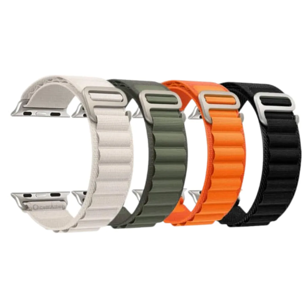 Black Color Alpine Loop Strap For Apple Watch Band 49Mm 45Mm 44Mm 42Mm Nylon Bracelet Iwatch Ultra Series 9 8 7 6 5 4 3 - Smart Watch(Only Belt) - Price in Bangladesh