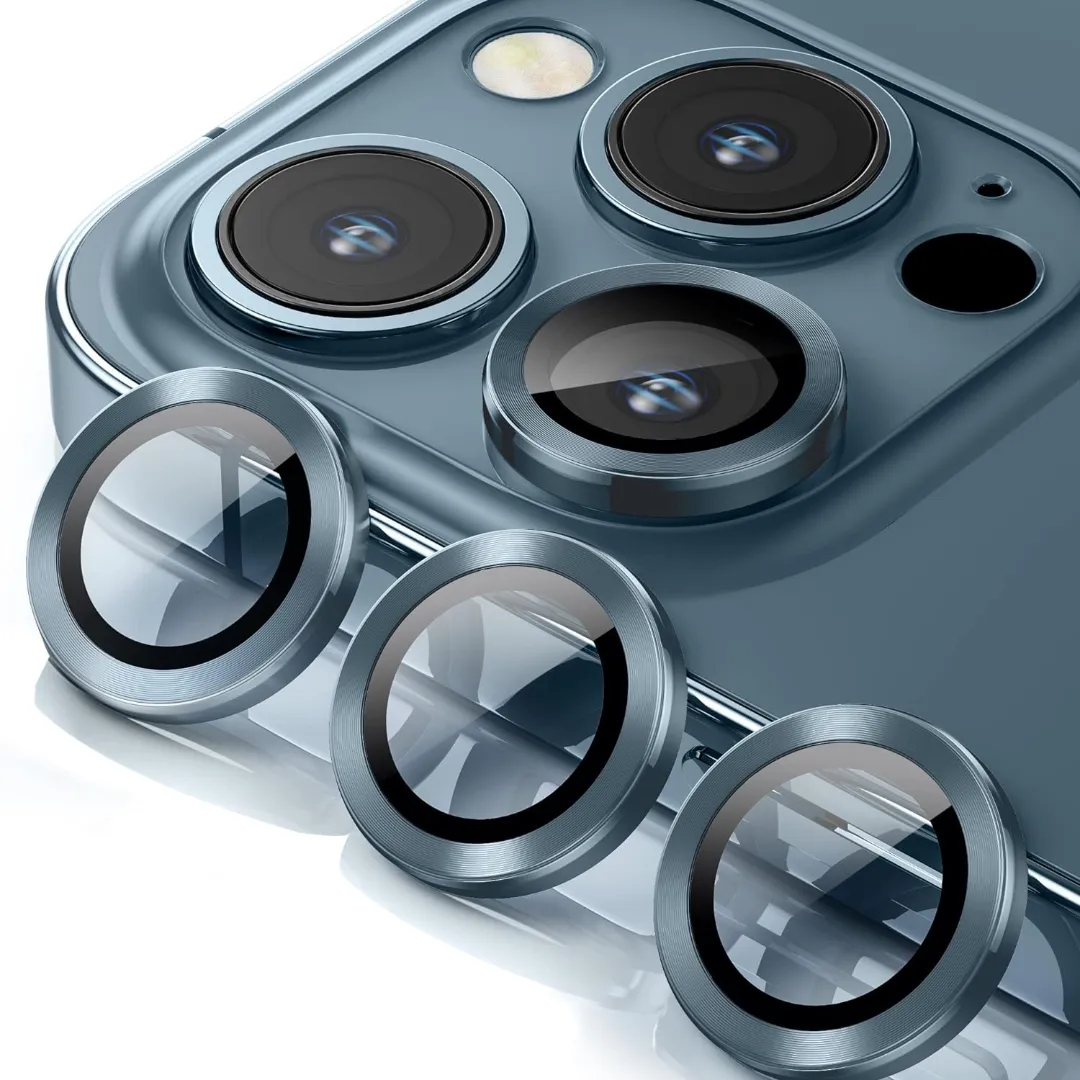 For Apple Iphone 12 Pro 6.1 Camera Protector Wsken Metal Ring Tempered Glass Camera Lens Protector