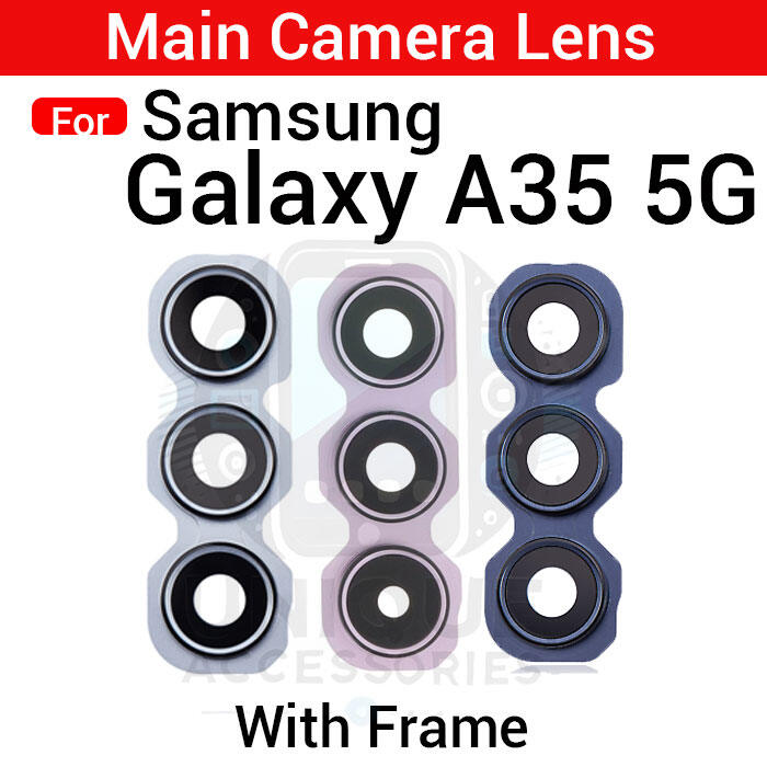 Samsung Camera Main Glass Lens With Frame for Samsung Galaxy A35 5G Replacement Part (Not Tempered Camera Glass Protector) Screen & Lens Protectors Price in Bangladesh - Mobile.com.bd