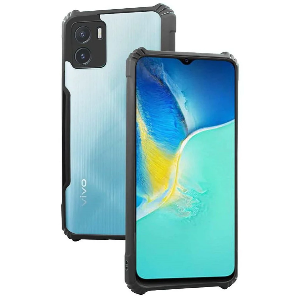 For Vivo Y01 / Vivo Y15S Edge-Reinforced Shockproof Cushion Back Clear Hybrid Transparent Hard Cover Casing
