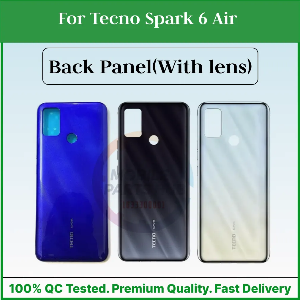 For Tecno Spark 6 Air KE6 Back Panel/Backshell/ Casing +Camera lens+ Side Button With Logo-All Colors Available Back Panels & Housings Price in Bangladesh - Mobile.com.bd
