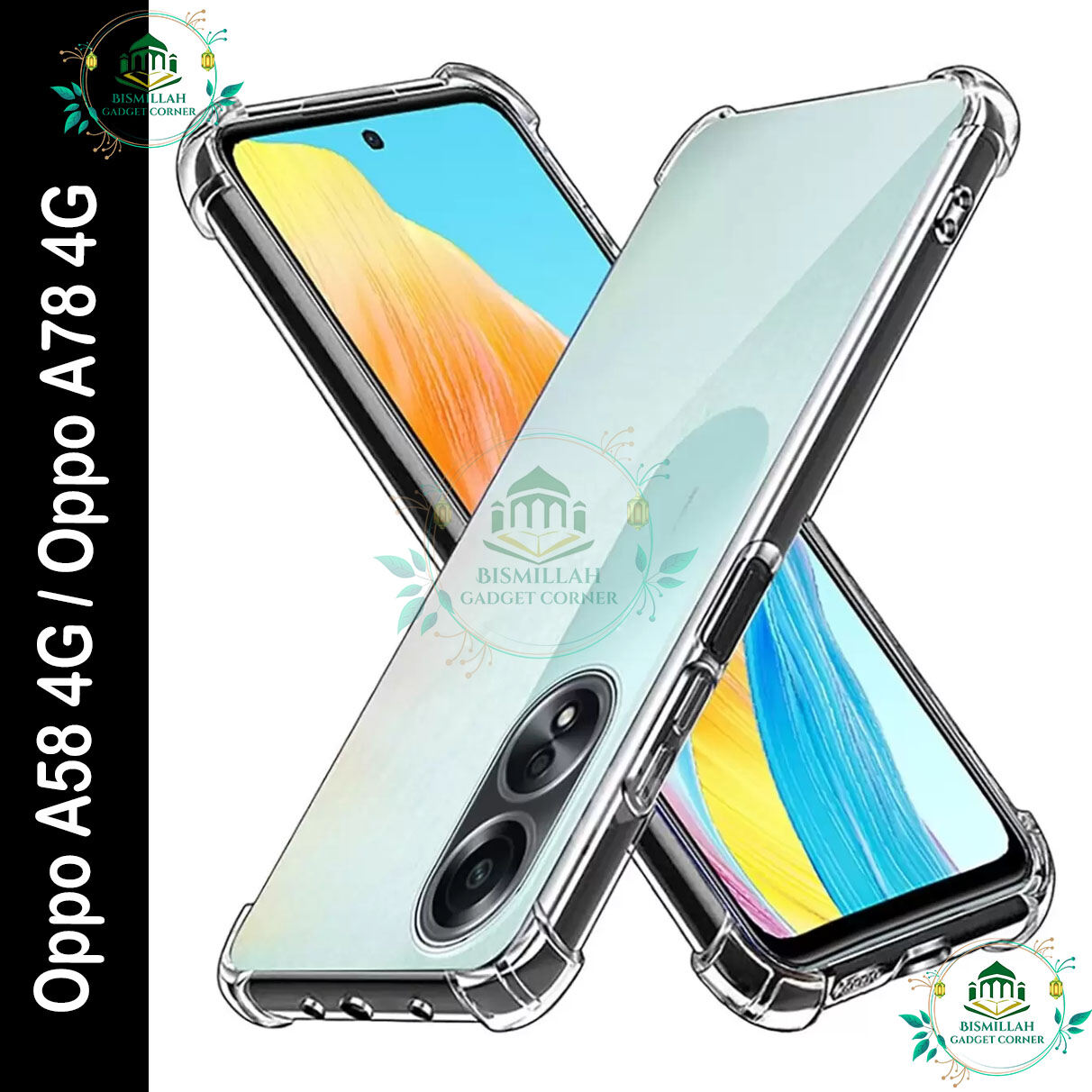 Transparent back cover For Oppo A58 4G / Oppo A78 4G Luxury transparent Protect Back Cover Soft Case