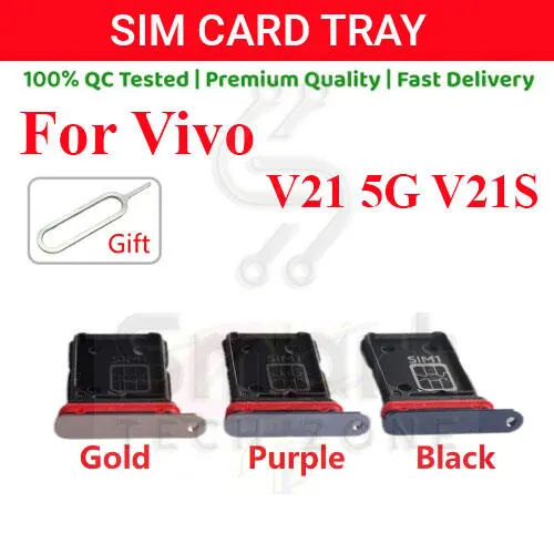 Vivo V21 V21s 5G Sim Tray Micro SD Card Slot with Sim Ejector Pin Replacement Part Sim Trays & Ejector Pins Price in Bangladesh - Mobile.com.bd