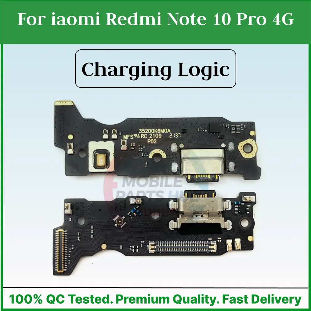 Charging Logic Board For Xiaomi Redmi Note 10 Pro 4G Charging Port For (M2101K6G) USB Plug PCB Dock Connector Replacement Parts Charging Port Parts Price in Bangladesh - Mobile.com.bd