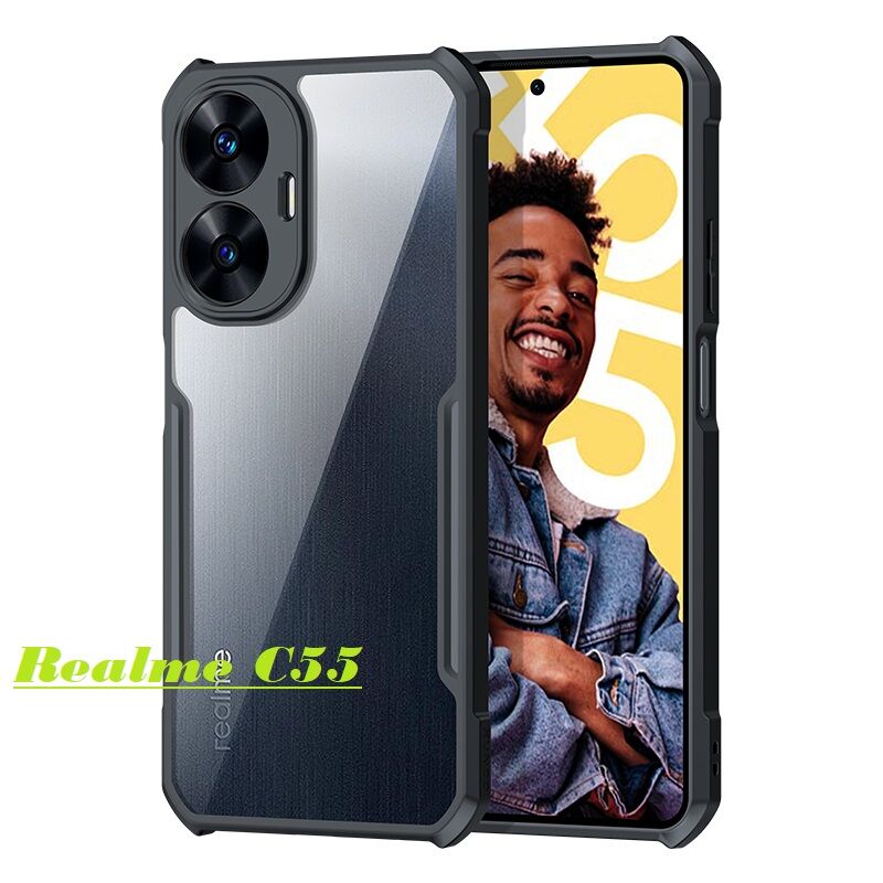 Realme For Xundd Phone Case For Realme C55 Airbags Bumper Shockproof Bumper Shell Camera Full Protection TPU+PC Back Transperant Cover Case & Cover Price in Bangladesh - Mobile.com.bd
