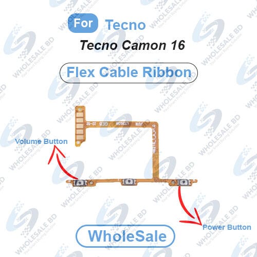 Tecno Camon 16 Power On/Off Switch Button Side Volume Up Down Buttons Flex Cable Replacement Parts (Wholesale) - Price in Bangladesh