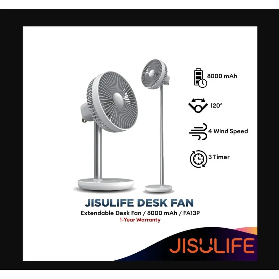 Jisulife FA13P 8000Mah Oscillating Extendable Desk Fan Mobile Accessories Price in Bangladesh - Mobile.com.bd