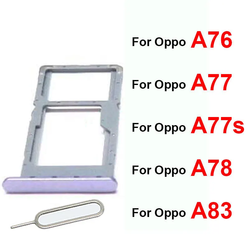 Oppo A76 A77 A77s A78 4G 5G (2022) A83 (2018) Sim Tray Micro SD Card Slot with Sim Ejector Pin Replacement Part Sim Trays & Ejector Pins Price in Bangladesh - Mobile.com.bd