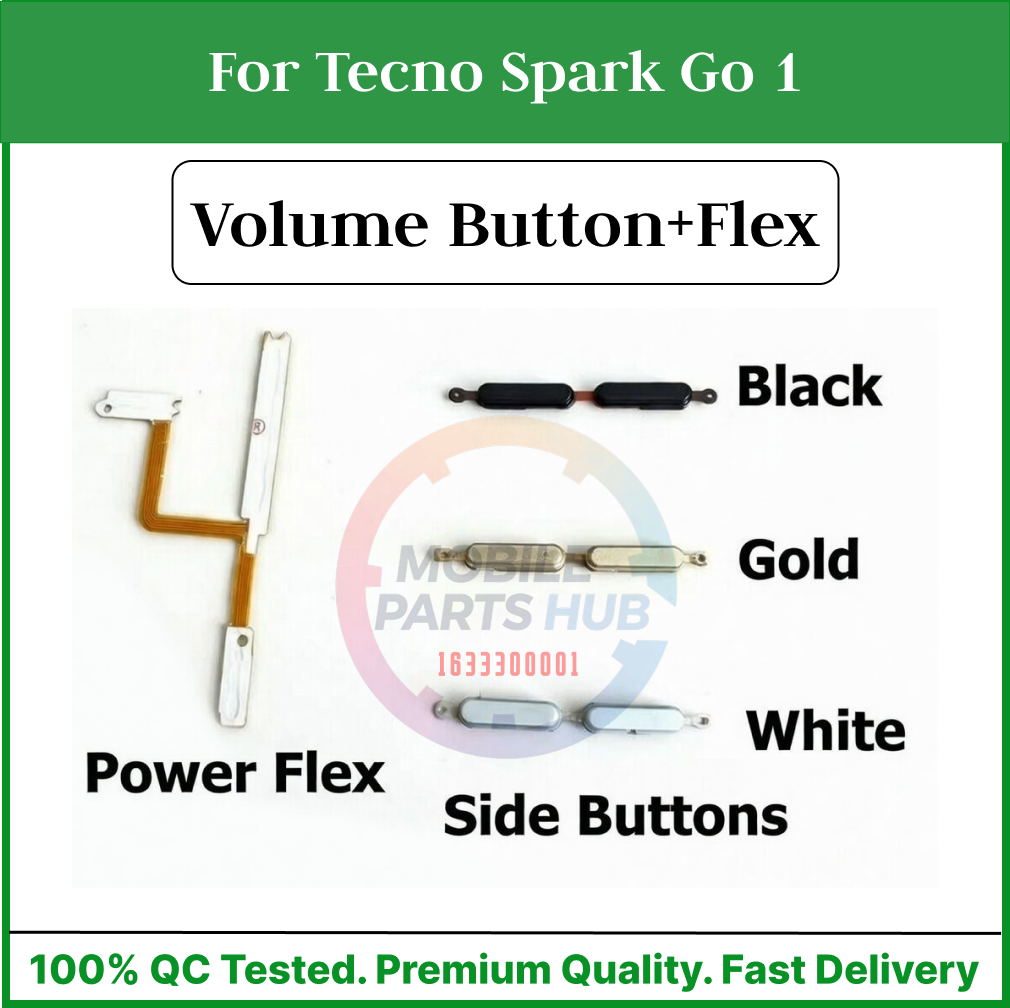 Tecno Spark Go 1  Power on / off Switch Button Side Volume Up Down Buttons +Flex Cable Replacement Parts Mobile Parts & Accessories Price in Bangladesh - Mobile.com.bd
