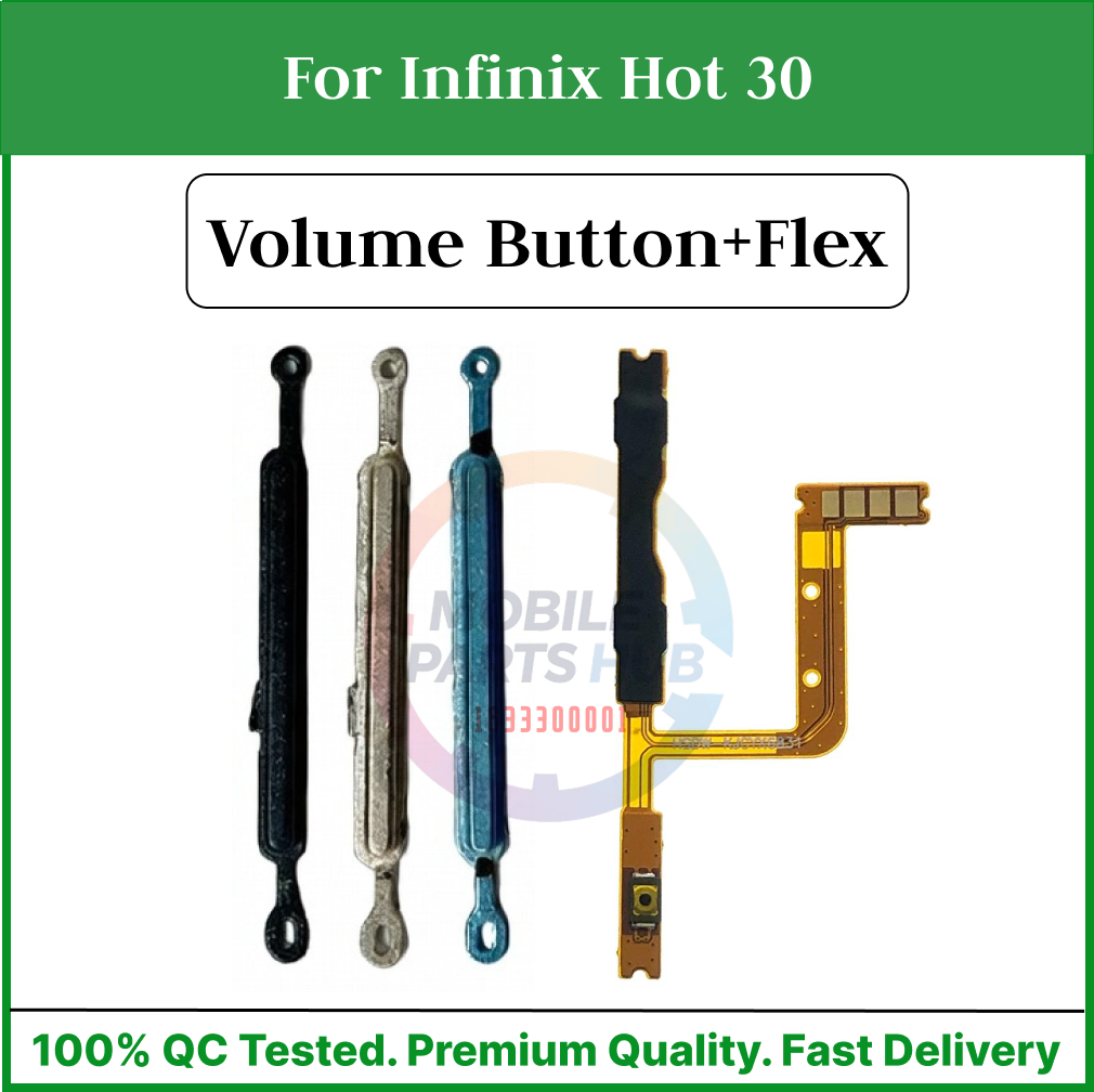Infinix Hot 30  Power on / off Switch Button Side Volume Up Down Buttons +Flex Cable Replacement Parts Mobile Parts & Accessories Price in Bangladesh - Mobile.com.bd