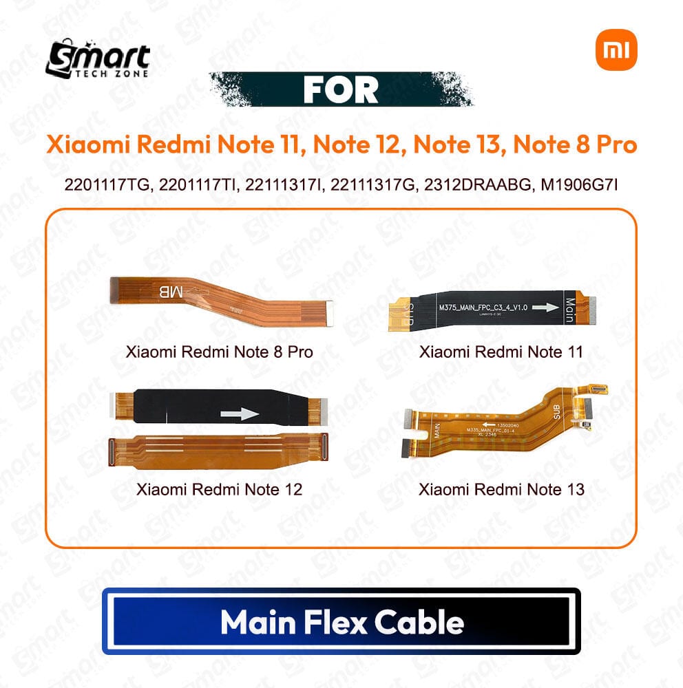 Xiaomi Redmi Note 11, Note 12, Note 13, Note 8 Pro Main Board Motherboard Connector Flex Cable PCB Board Repair Spare Part Replacement - Price in Bangladesh
