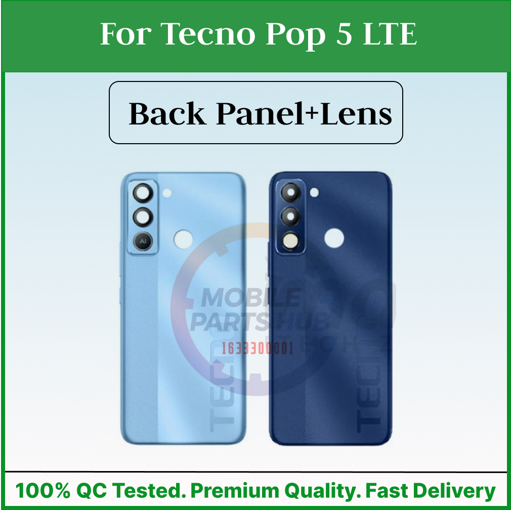 For Tecno Pop 5 LTE (BD4 BD4i BD4a) Back Panel/Backshell/ Casing + With Camera Lens + Side Buttons With Logo-All Colors Available