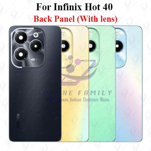 For Infinix Hot 40 Back Panel/Backshell/ Casing +Camera Lens With Logo-All Colors Available Price in Bangladesh - Mobile.com.bd